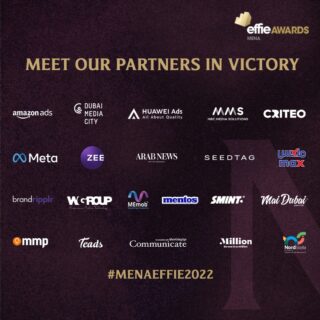 MEET OUR PARTNERS IN VICTORY! 

#MENAEffie2022

#MarketingEffectiveness #Marketers #Creatives #Advertising #Awards #MENAEffie #AwardingIdeasThatWork #Awards