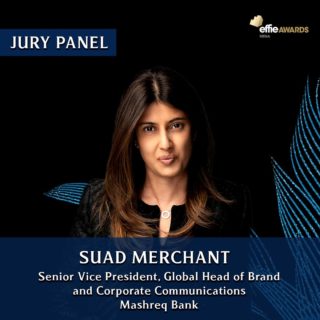 🔹Meet The Effective Jury Panel: 
🙋‍♀️Suad Merchant - Senior Vice President, Global Head of Brand and Corporate Communications at Mashreq Bank

Suad Merchant is the Global Head of Brand & Communications for Mashreq Bank – UAE's oldest private bank having a strong presence spanning 13 countries globally.
In her current role, Suad plays an integral role in defining Mashreq's strategic vision as the organization’s communication custodian while exemplifying its digital transformation journey by ensuring a focus on customer-centricity.

Suad's experience and achievements are meticulously rooted in agile-thinking, and shaped to encompass a digital-first approach to marketing and communications.

To see rest of our jury panel, click the link in bio.

#MarketingEffectiveness #Marketers #Creatives #Advertising #Awards #MENAEffie #AwardingIdeasThatWork #Awards #Jury