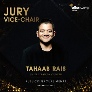 Introducing our Effective Jury Vice-Chair for 2023 who will support the jury board in selecting the superstars of marketing effectiveness for this year's MENA Effie Awards. 

Tahaab Rais - Chief Strategy Officer - Publicis Groupe MENAT

To see rest of our jury panel, head to menaeffie.com/jury

Ready to challenge our jury? Click the link in bio and submit your entry today.

#MarketingEffectiveness #Marketers #Creatives #Advertising #Awards #MENAEffie #AwardingIdeasThatWork #Awards #Jury